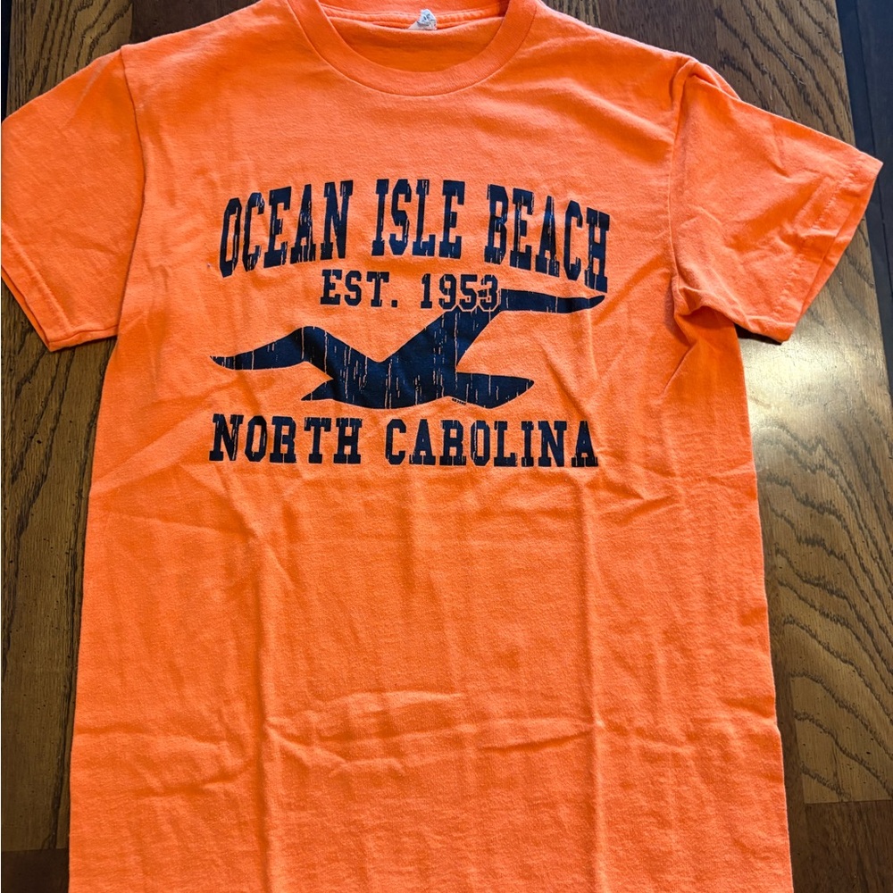 Gildan Orange Ocean Isle Beach North Carolina Tee